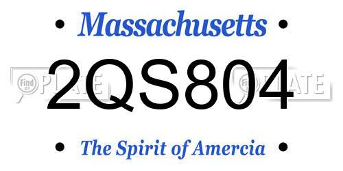 2QS804 Massachusetts License Plate