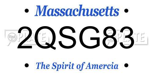 2QSG83 Massachusetts License Plate