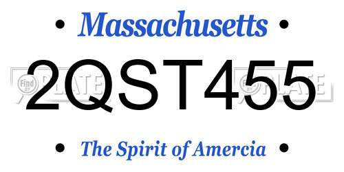 2QST455 Massachusetts License Plate