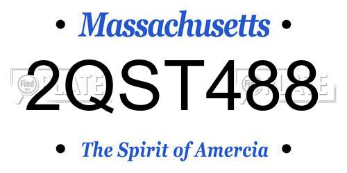 2QST488 Massachusetts License Plate