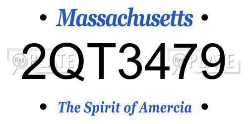 2QT3479 Massachusetts License Plate