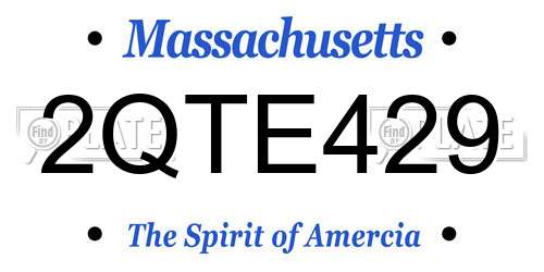 2QTE429 Massachusetts License Plate