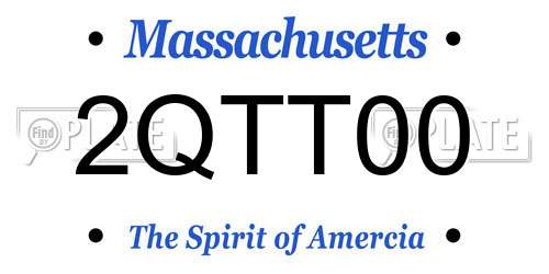 2QTT00 Massachusetts License Plate