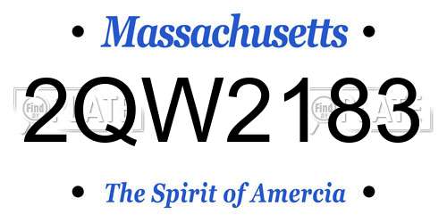 2QW2183 Massachusetts License Plate