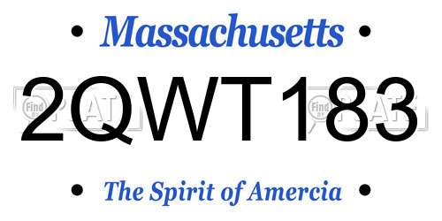 2QWT183 Massachusetts License Plate