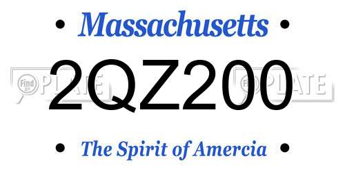2QZ200 Massachusetts License Plate