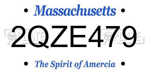 2QZE479 Massachusetts License Plate