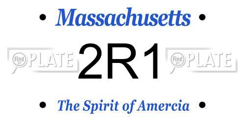 2R1 Massachusetts License Plate