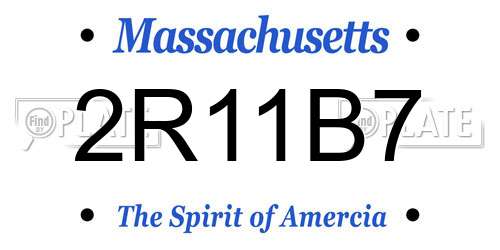 2R11B7 Massachusetts License Plate