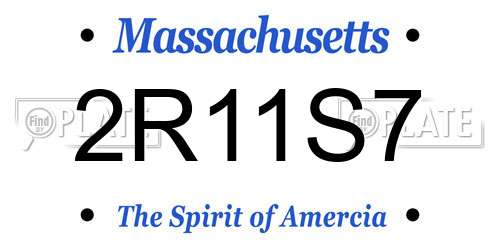 2R11S7 Massachusetts License Plate