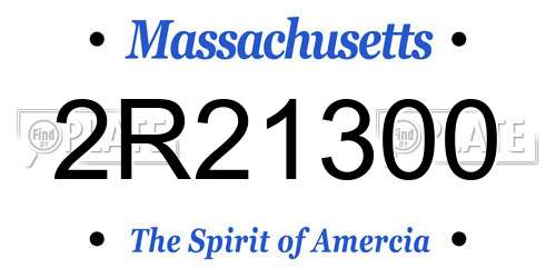 2R21300 Massachusetts License Plate