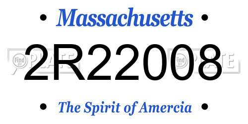 2R22008 Massachusetts License Plate