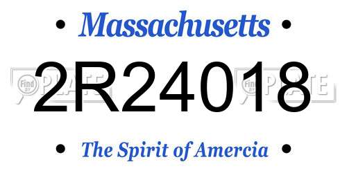 2R24018 Massachusetts License Plate
