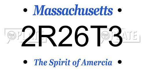 2R26T3 Massachusetts License Plate
