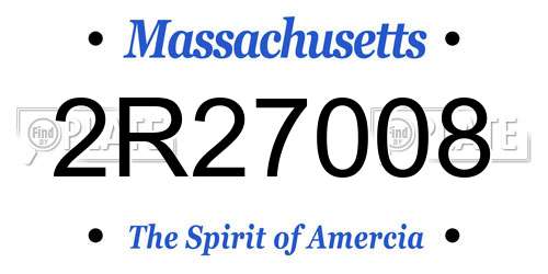 2R27008 Massachusetts License Plate