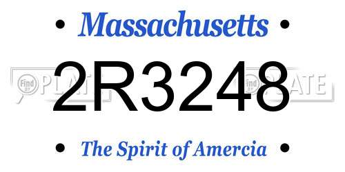 2R3248 Massachusetts License Plate