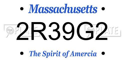 2R39G2 Massachusetts License Plate