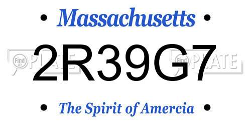 2R39G7 Massachusetts License Plate