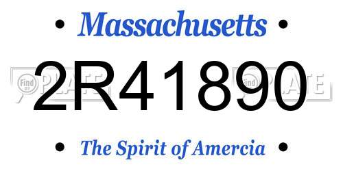 2R41890 Massachusetts License Plate