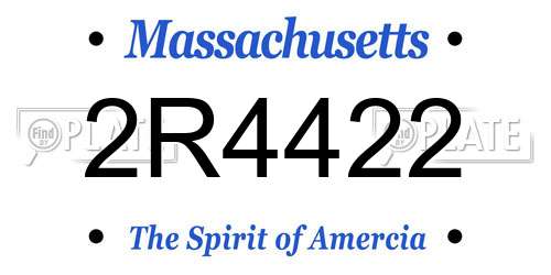 2R4422 Massachusetts License Plate