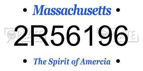 2R56196 Massachusetts License Plate