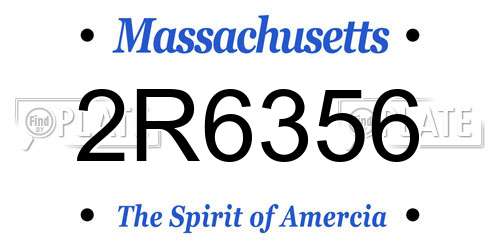 2R6356 Massachusetts License Plate