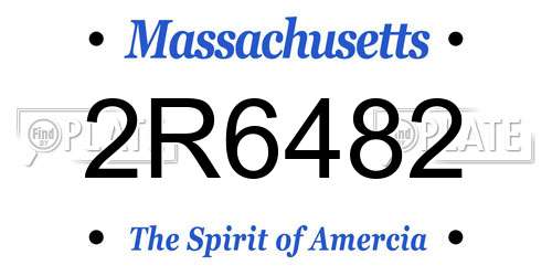 2R6482 Massachusetts License Plate