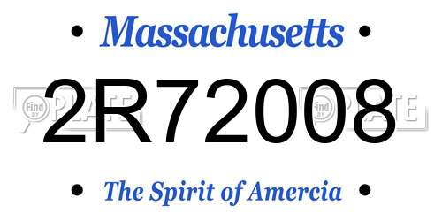 2R72008 Massachusetts License Plate