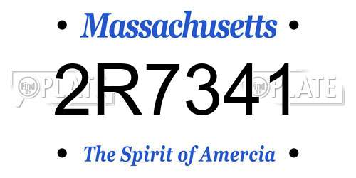 2R7341 Massachusetts License Plate