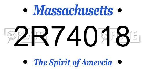 2R74018 Massachusetts License Plate