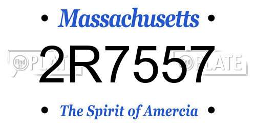 2R7557 Massachusetts License Plate