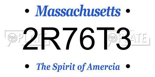 2R76T3 Massachusetts License Plate