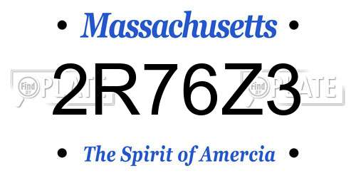 2R76Z3 Massachusetts License Plate