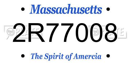 2R77008 Massachusetts License Plate