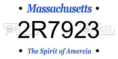 2R7923 Massachusetts License Plate