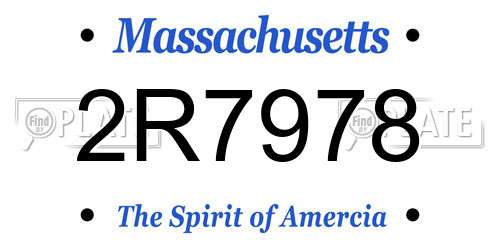 2R7978 Massachusetts License Plate