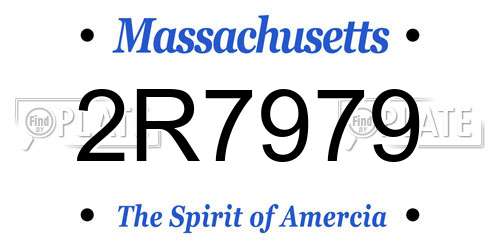 2R7979 Massachusetts License Plate