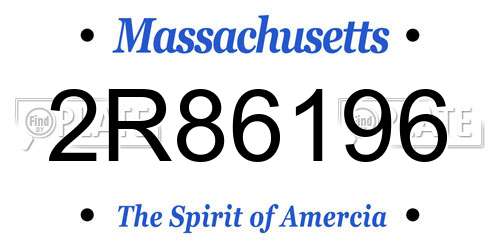 2R86196 Massachusetts License Plate