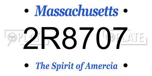2R8707 Massachusetts License Plate