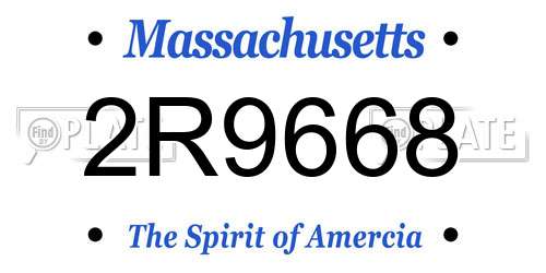 2R9668 Massachusetts License Plate