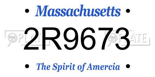 2R9673 Massachusetts License Plate