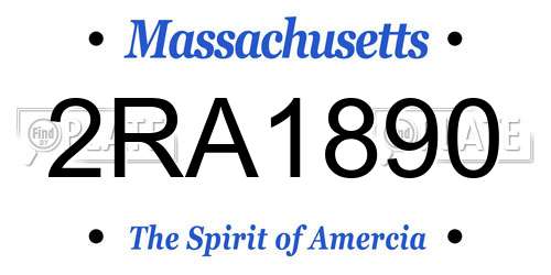 2RA1890 Massachusetts License Plate
