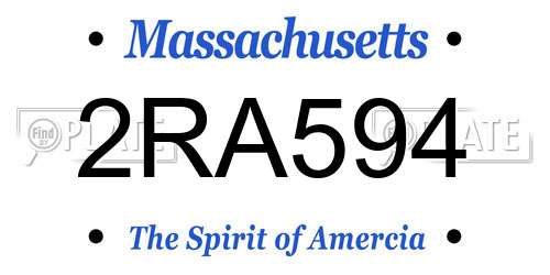 2RA594 Massachusetts License Plate