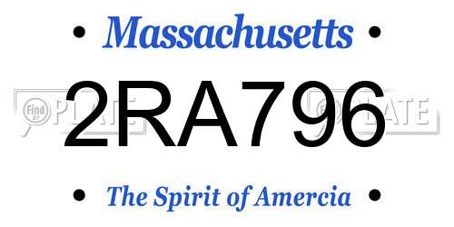 2RA796 Massachusetts License Plate
