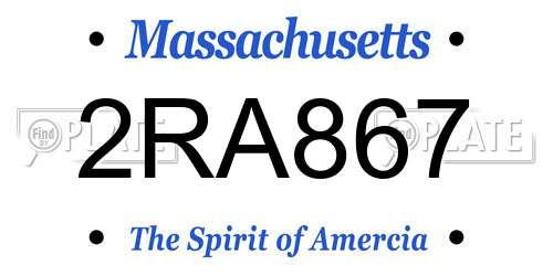 2RA867 Massachusetts License Plate