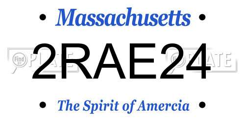 2RAE24 Massachusetts License Plate