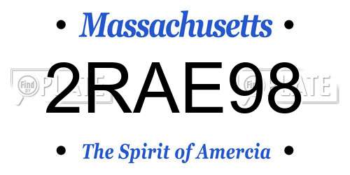 2RAE98 Massachusetts License Plate