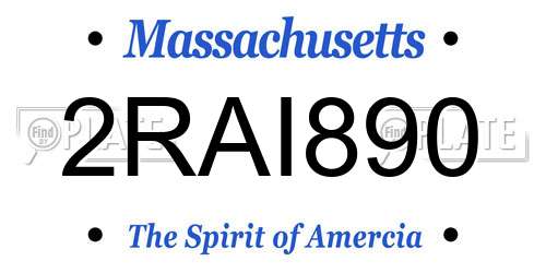 2RAI890 Massachusetts License Plate