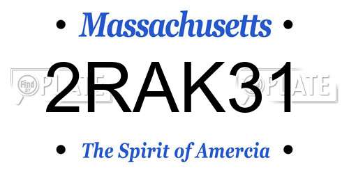 2RAK31 Massachusetts License Plate