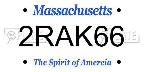 2RAK66 Massachusetts License Plate